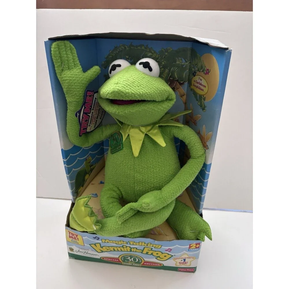 Vintage 1999 Magic Talking Kermit The Frog Sesame Street 30th Anniversary  Talks
